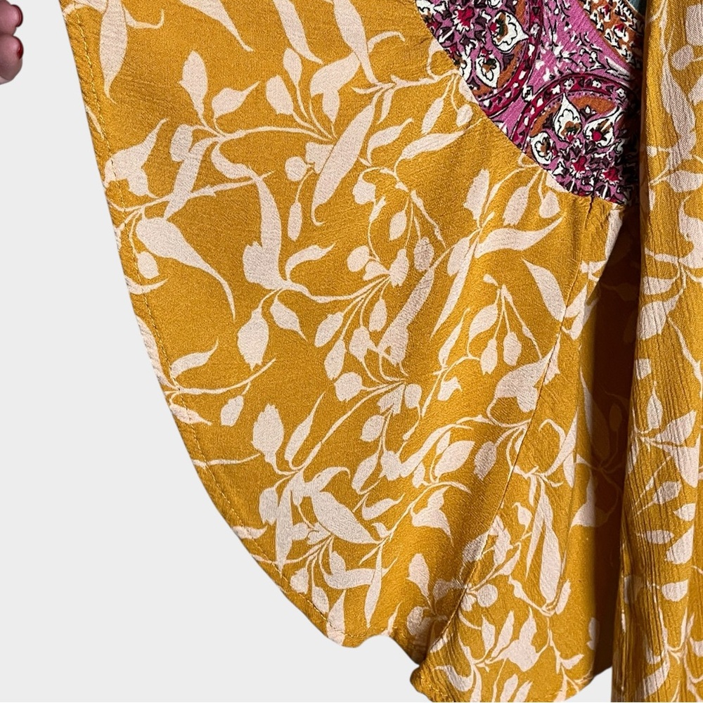 UMGEE Yellow Multi Floral Patchwork Flowy Mini Dr… - image 4